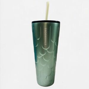 Starbucks 24 oz Mermaid Green Sparkle Drip Tumbler - 2022